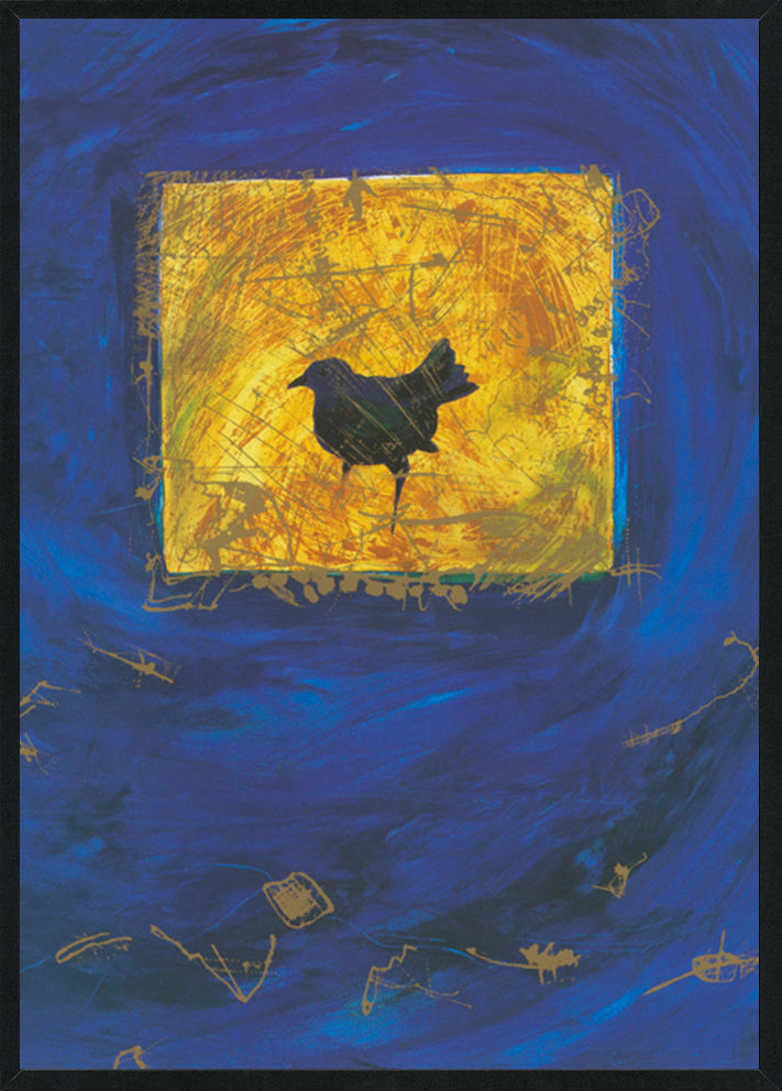 Megan Grinstead MG779 Bower Bird 420x594mm in black frame Abstract