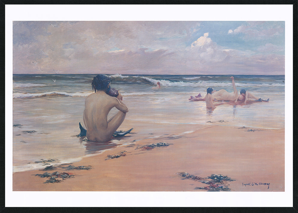 Rupert Bunny RB01 Sea Idyll National Gallery of Victoria NGV A1 594x840mm in black frame