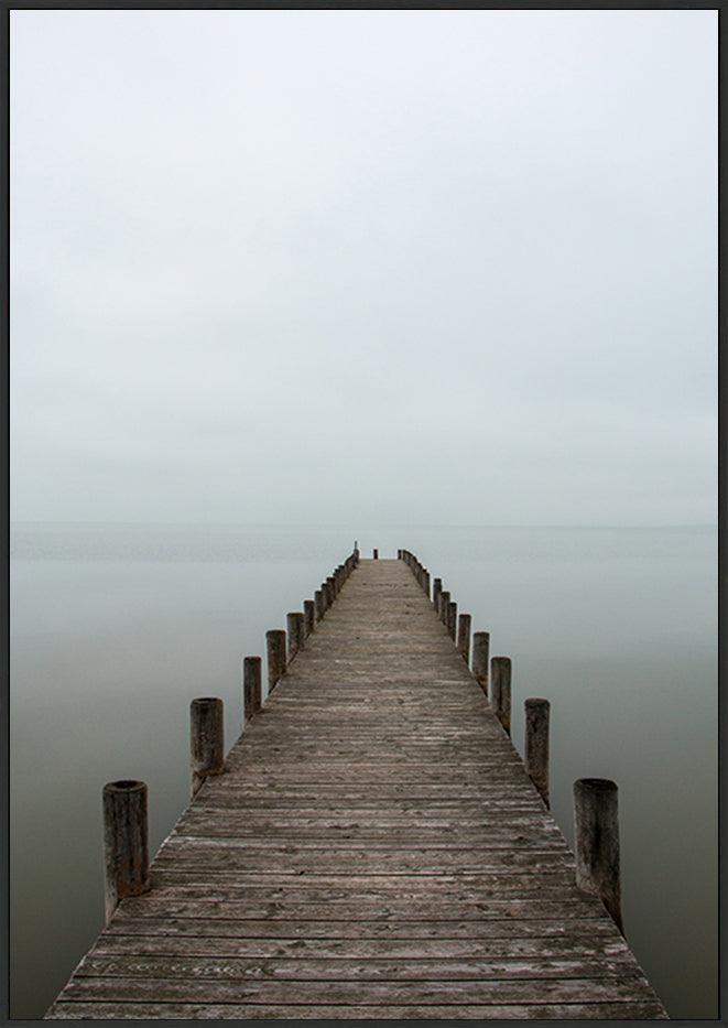 74575570 Deserted jetty pier in foggy weather - ArtFramed