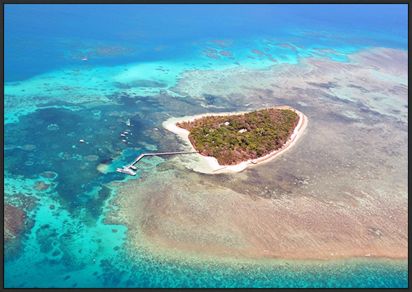 A8396305 Green Island Great Barrier Reef, Cairns Australia seen from above copy - ArtFramed