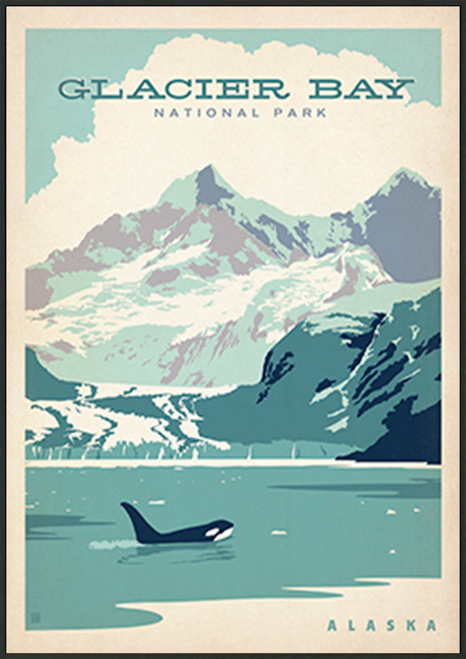 AL JOEAND 116279 VINTAGE ADVERTISING GLACIER BAY ORCA USA - ArtFramed