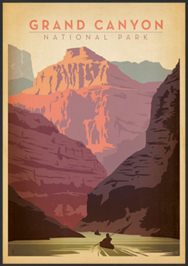 AL JOEAND 116280 VINTAGE ADVERTISING GRAND CANYON USA - ArtFramed