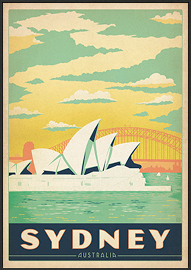 AL JOEAND 116785 VINTAGE ADVERTISING SYDNEY OPERA HOUSE AUSTRALIA - ArtFramed