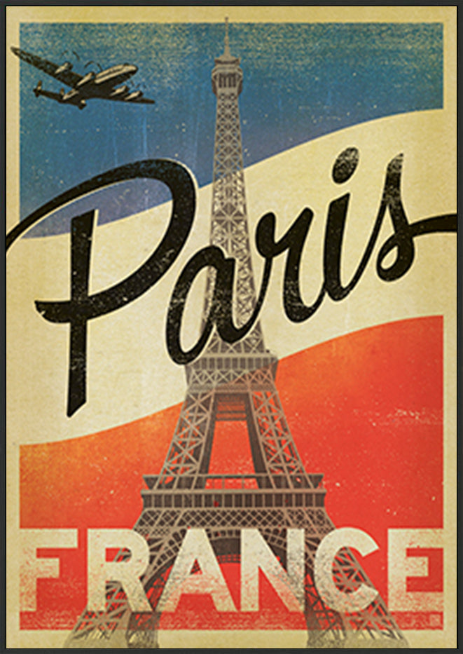 AL JOEAND 116791 VINTAGE ADVERTISING PARIS EIFFEL TOWER FRANCE - ArtFramed