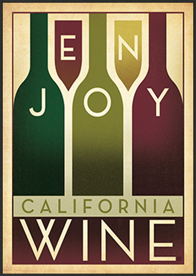 AL JOEAND 116832 VINTAGE ADVERTISING ENJOY WINE CALIFORNIA USA - ArtFramed
