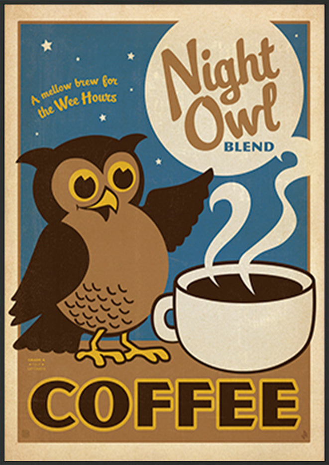 AL JOEAND 116837 VINTAGE ADVERTISING NIGHT OWL COFFEE - ArtFramed