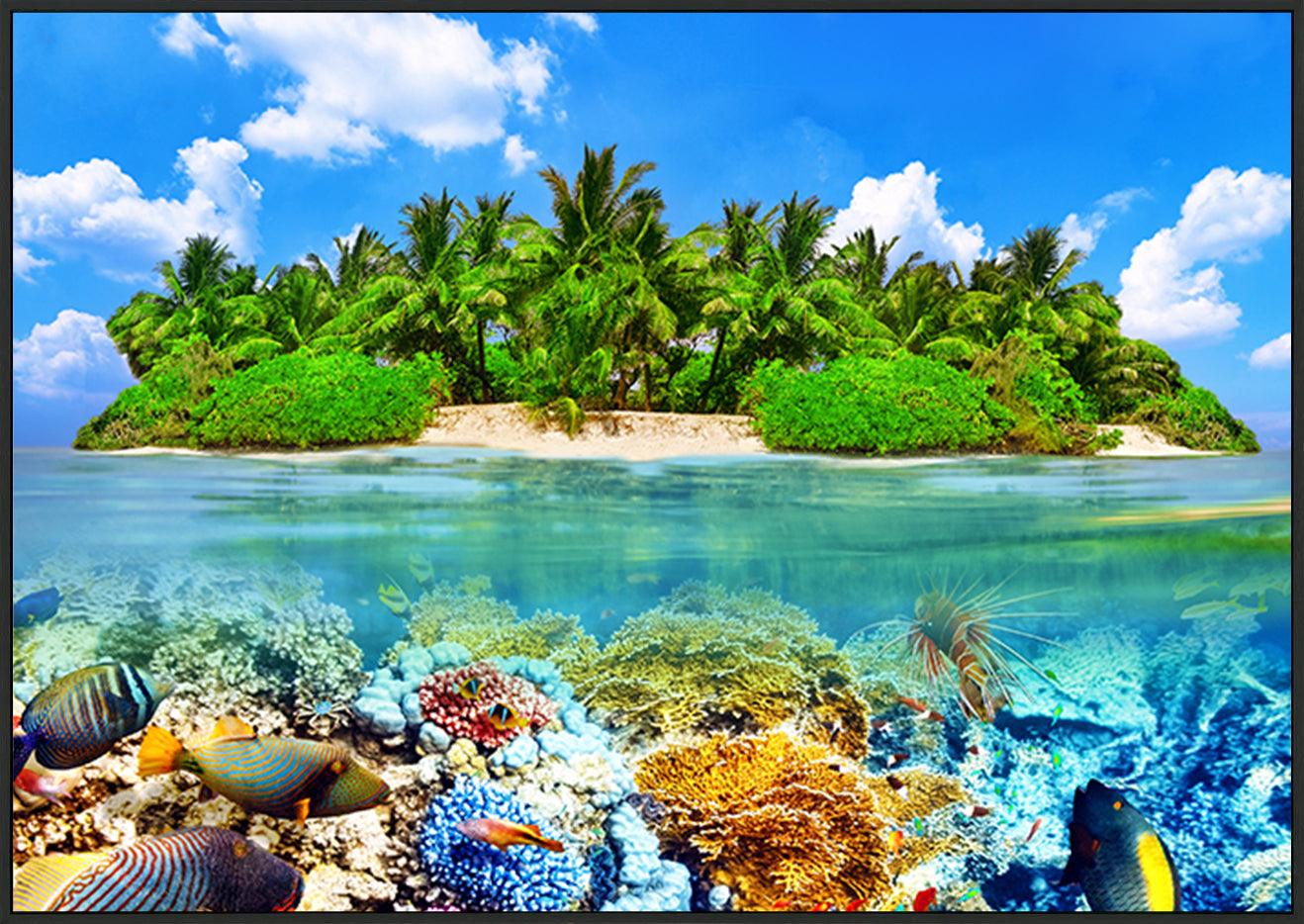 a18761902 Tropical Island And The Underwater World In The Maldives copy. Thoddoo Island - ArtFramed