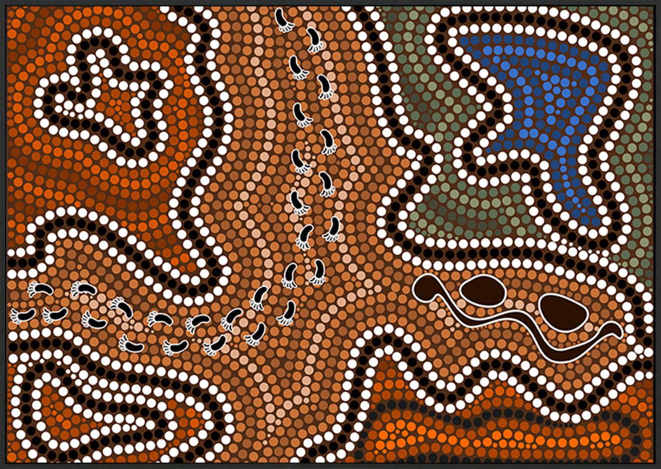 a38378848s Australian aboriginal style dot painting depicting the way i have gone copy - ArtFramed