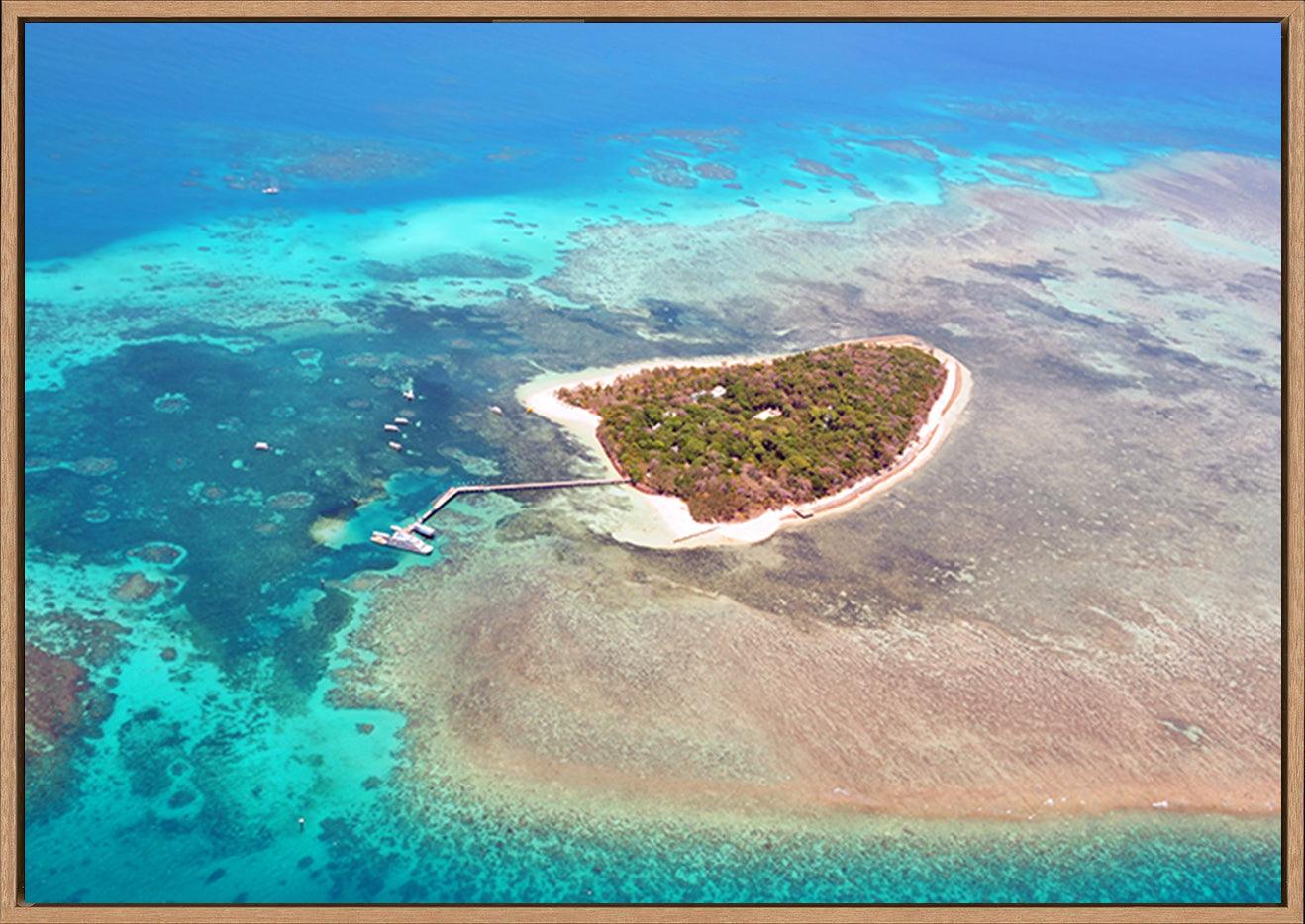 A8396305 Green Island Great Barrier Reef, Cairns Australia seen from above copy - ArtFramed