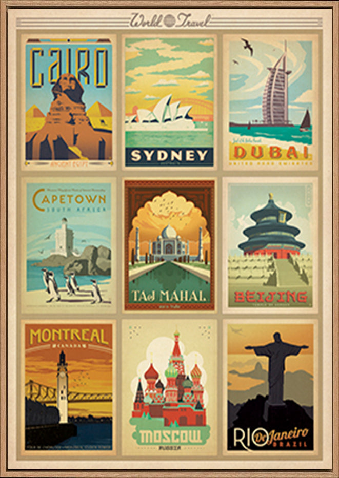 AL JOEAND 116771 VINTAGE ADVERTISING PLACES OF THE WORLD - ArtFramed