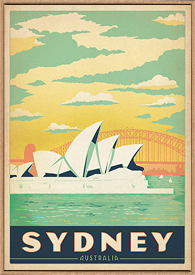 AL JOEAND 116785 VINTAGE ADVERTISING SYDNEY OPERA HOUSE AUSTRALIA - ArtFramed
