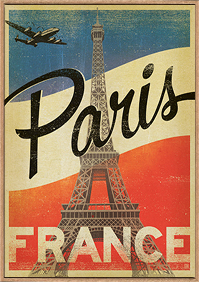AL JOEAND 116791 VINTAGE ADVERTISING PARIS EIFFEL TOWER FRANCE - ArtFramed