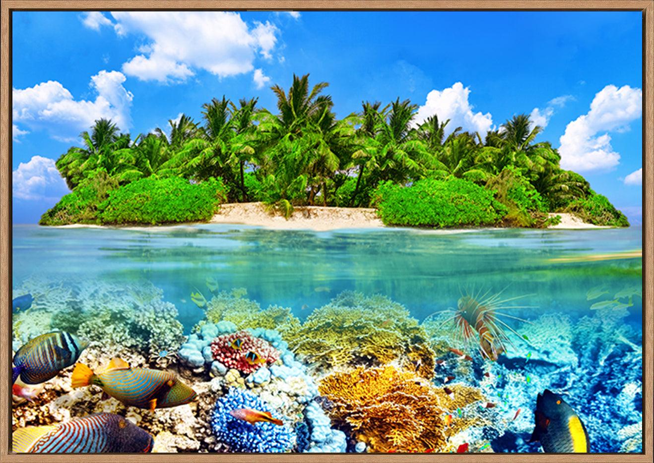 a18761902 Tropical Island And The Underwater World In The Maldives copy. Thoddoo Island - ArtFramed