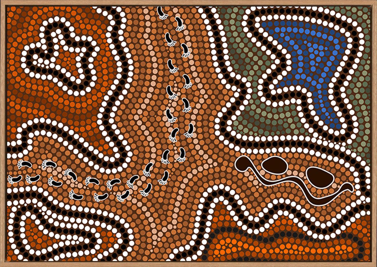 a38378848s Australian aboriginal style dot painting depicting the way i have gone copy - ArtFramed