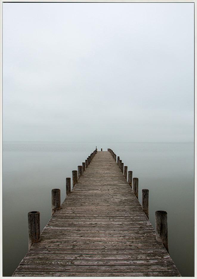 74575570 Deserted jetty pier in foggy weather - ArtFramed