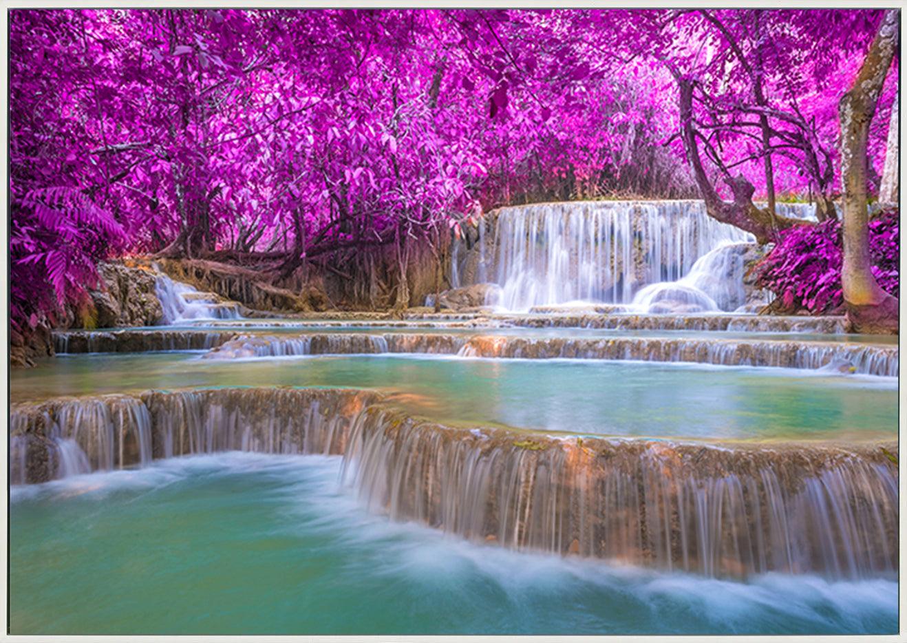 94811003 Waterfall in rain forest Tat Kuang Si Waterfalls at Luang prabang Laos - ArtFramed