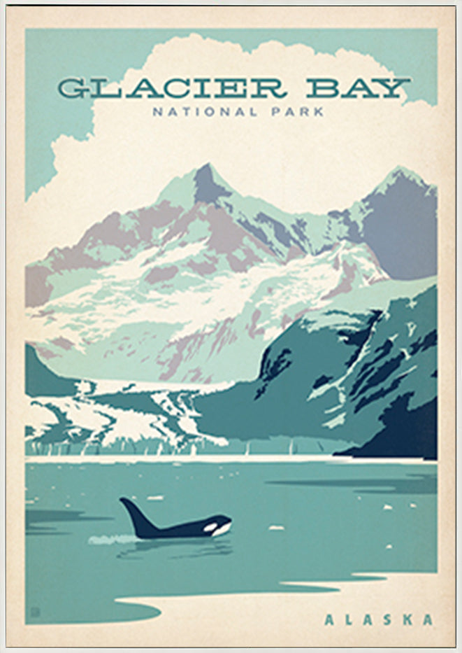 AL JOEAND 116279 VINTAGE ADVERTISING GLACIER BAY ORCA USA - ArtFramed
