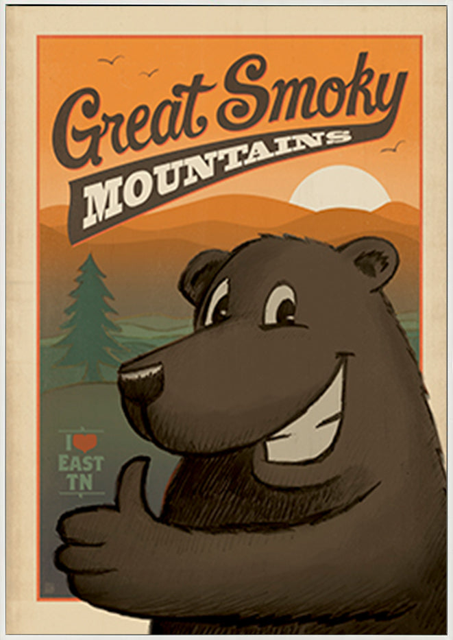 AL JOEAND 116282 VINTAGE ADVERTISING GREAT SMOKEY MOUNTIANS BEAR - ArtFramed