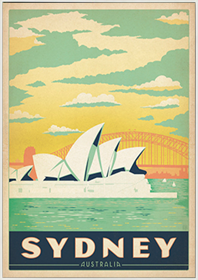 AL JOEAND 116785 VINTAGE ADVERTISING SYDNEY OPERA HOUSE AUSTRALIA - ArtFramed