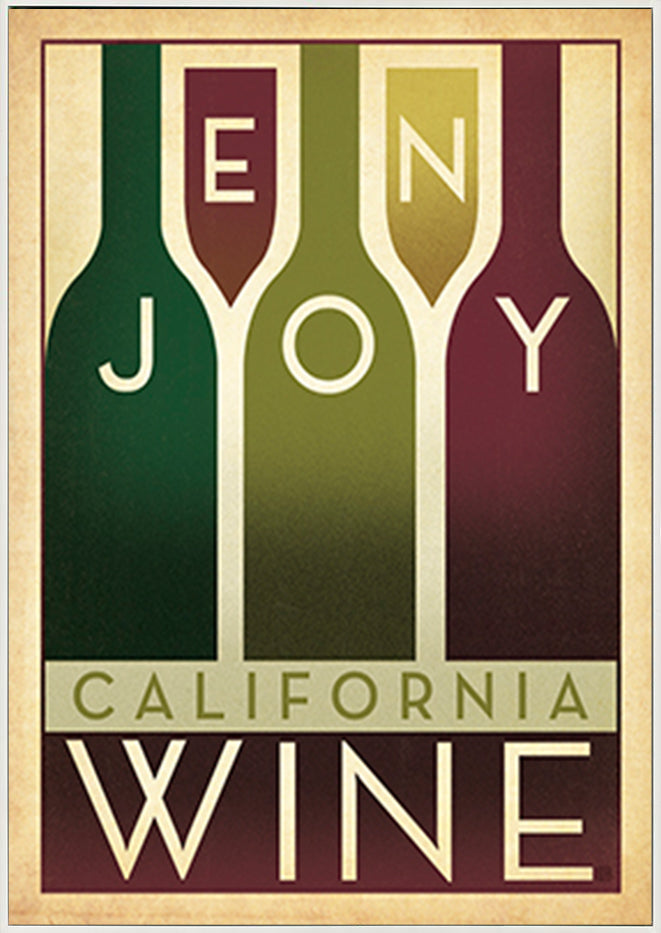 AL JOEAND 116832 VINTAGE ADVERTISING ENJOY WINE CALIFORNIA USA - ArtFramed