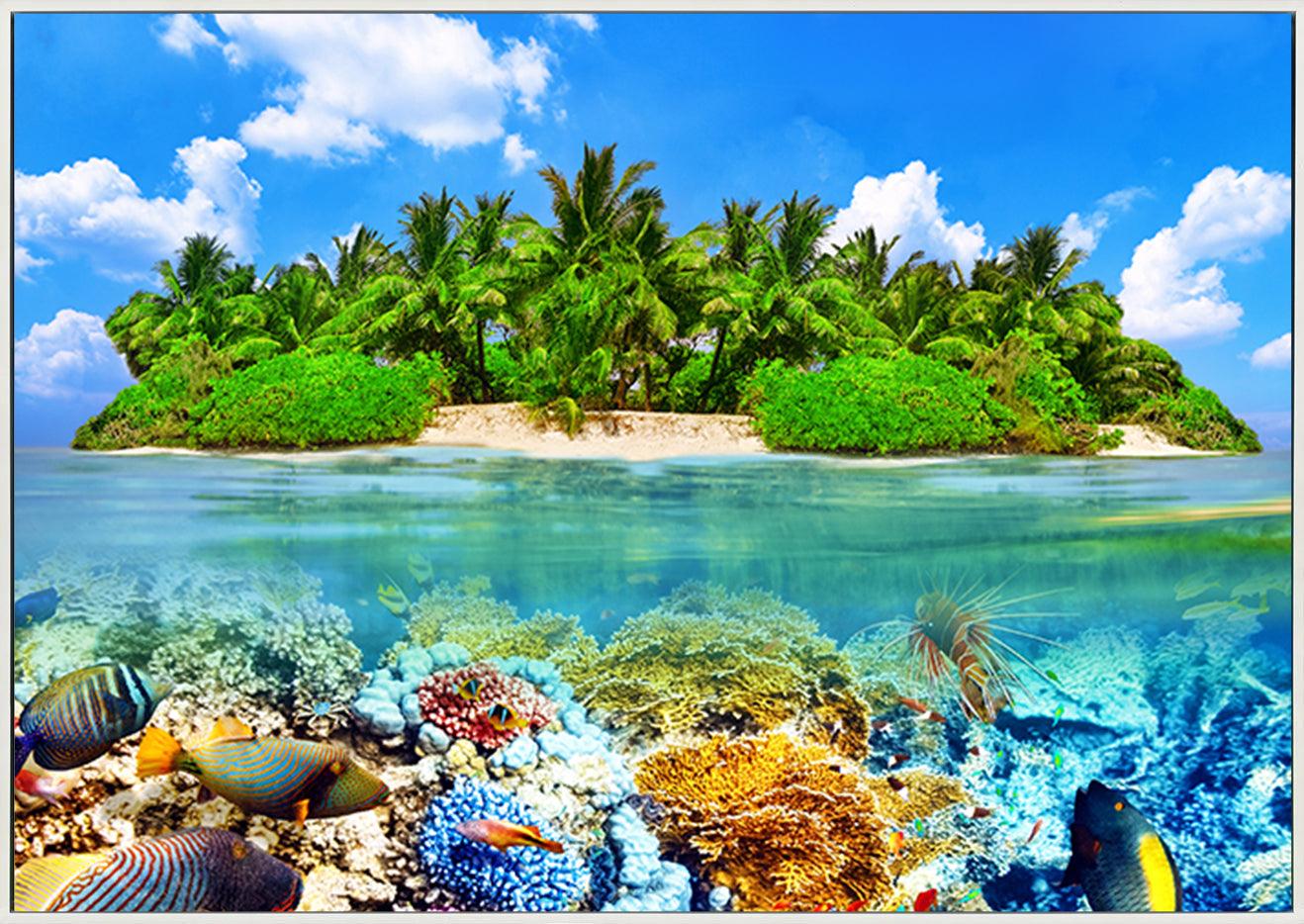 a18761902 Tropical Island And The Underwater World In The Maldives copy. Thoddoo Island - ArtFramed