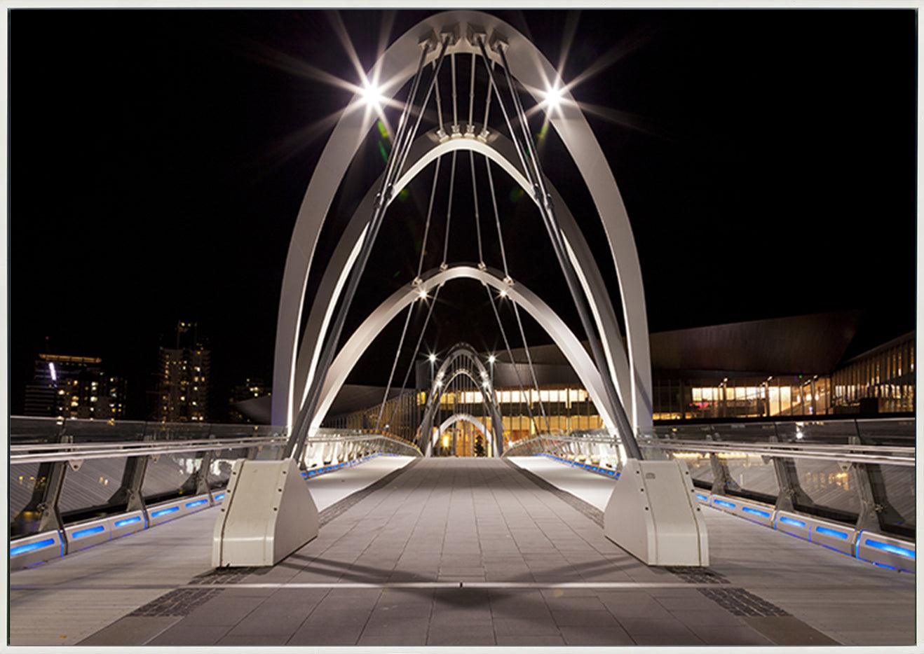 a34362754s Seafarers Footbridge in front of The Bridge south Wharf in Melbourne, Victoria, Australia copy - ArtFramed