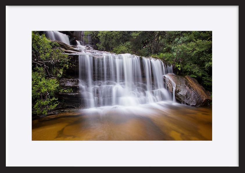 68137621 waterfalls taken at Wentworth Falls in the Blue Mountains near Sydney Australia copy - ArtFramed