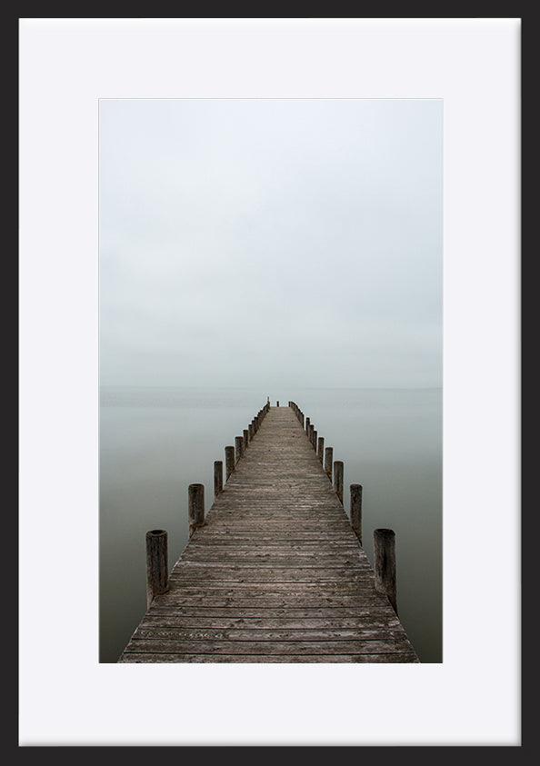 74575570 Deserted jetty pier in foggy weather - ArtFramed