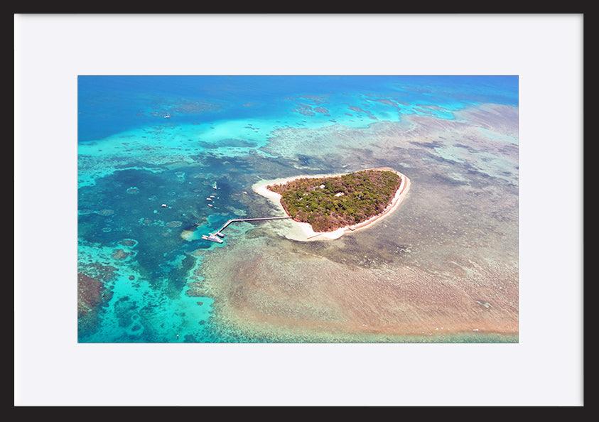A8396305 Green Island Great Barrier Reef, Cairns Australia seen from above copy - ArtFramed