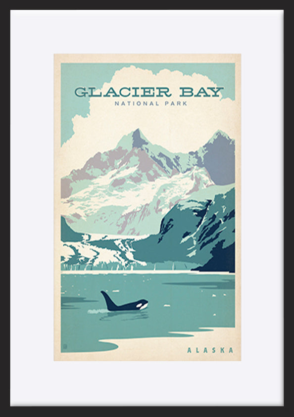 AL JOEAND 116279 VINTAGE ADVERTISING GLACIER BAY ORCA USA - ArtFramed