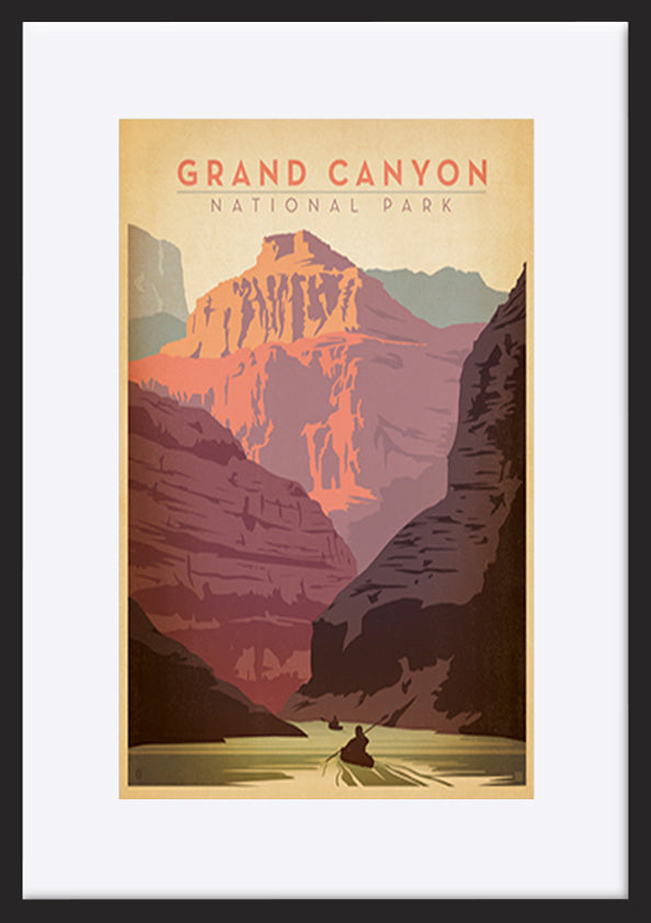 AL JOEAND 116280 VINTAGE ADVERTISING GRAND CANYON USA - ArtFramed