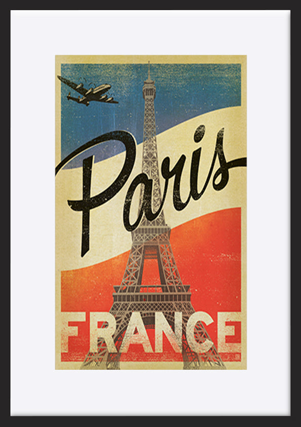 AL JOEAND 116791 VINTAGE ADVERTISING PARIS EIFFEL TOWER FRANCE - ArtFramed