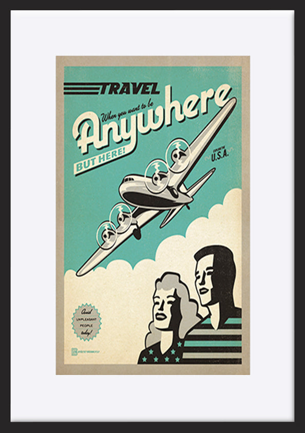 AL JOEAND 116842 VINTAGE ADVERTISING TRAVEL PLANE USA - ArtFramed