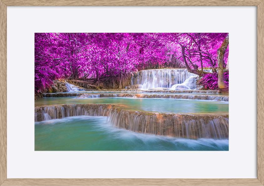 94811003 Waterfall in rain forest Tat Kuang Si Waterfalls at Luang prabang Laos - ArtFramed