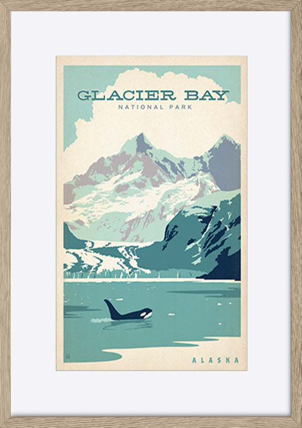 AL JOEAND 116279 VINTAGE ADVERTISING GLACIER BAY ORCA USA - ArtFramed
