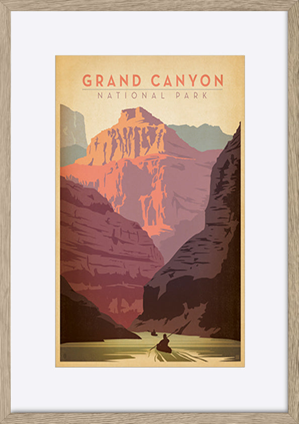 AL JOEAND 116280 VINTAGE ADVERTISING GRAND CANYON USA - ArtFramed