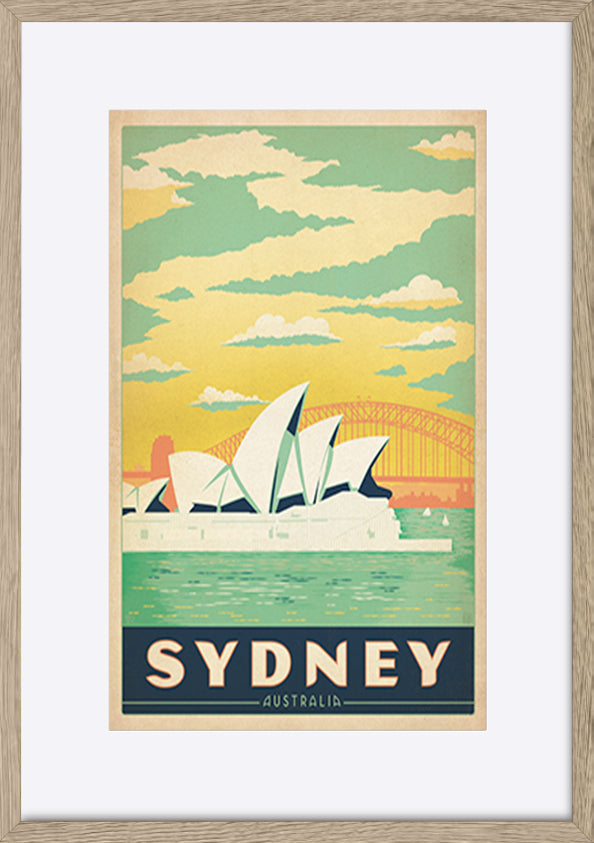 AL JOEAND 116785 VINTAGE ADVERTISING SYDNEY OPERA HOUSE AUSTRALIA - ArtFramed