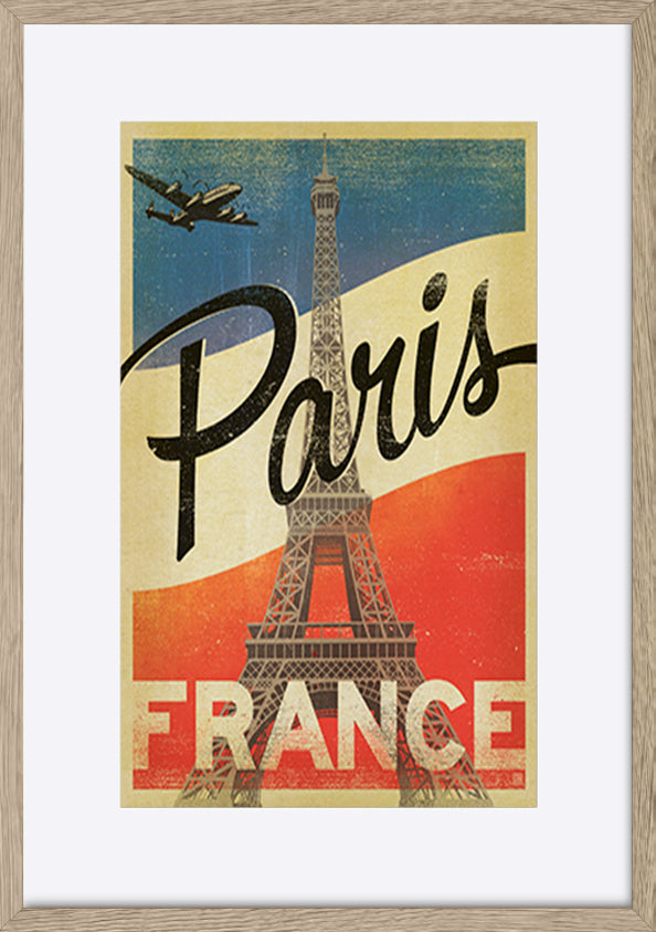 AL JOEAND 116791 VINTAGE ADVERTISING PARIS EIFFEL TOWER FRANCE - ArtFramed