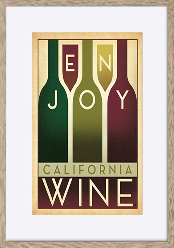 AL JOEAND 116832 VINTAGE ADVERTISING ENJOY WINE CALIFORNIA USA - ArtFramed