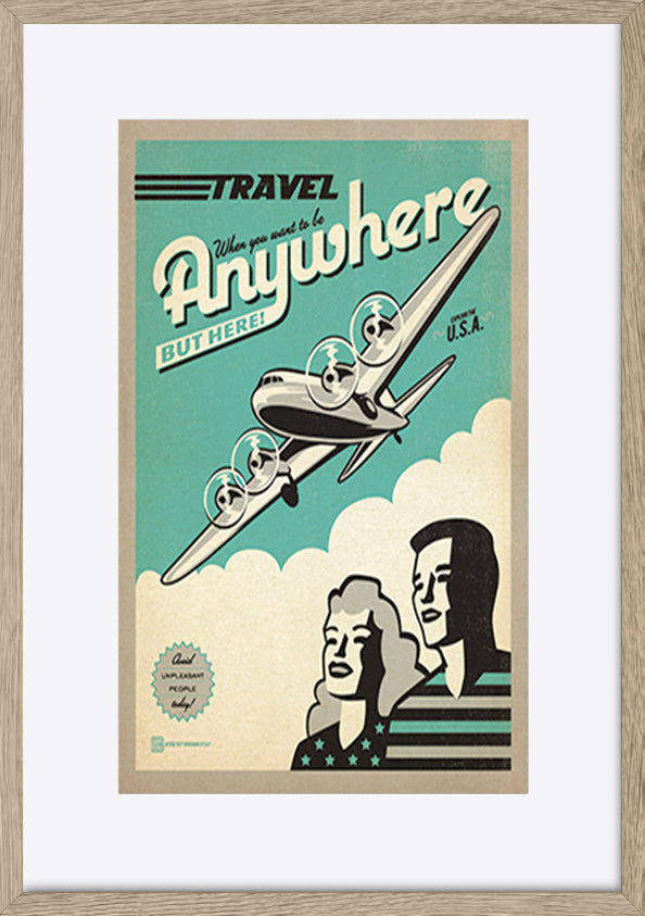 AL JOEAND 116842 VINTAGE ADVERTISING TRAVEL PLANE USA - ArtFramed