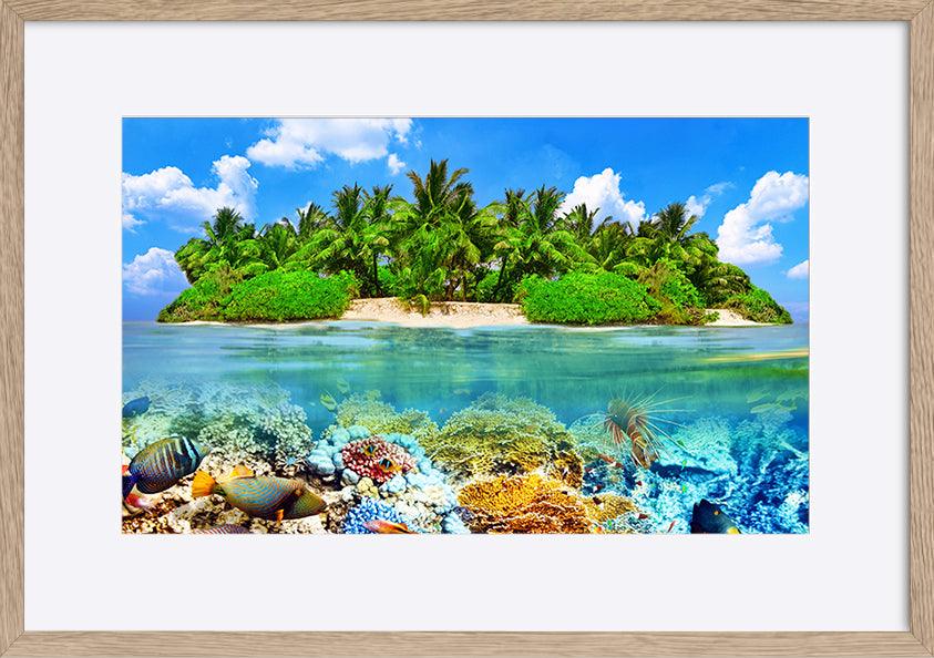a18761902 Tropical Island And The Underwater World In The Maldives copy. Thoddoo Island - ArtFramed