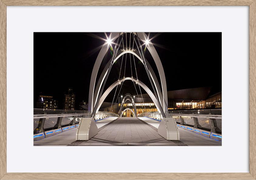a34362754s Seafarers Footbridge in front of The Bridge south Wharf in Melbourne, Victoria, Australia copy - ArtFramed