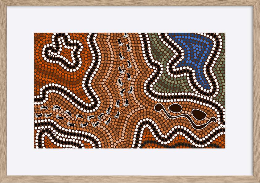 a38378848s Australian aboriginal style dot painting depicting the way i have gone copy - ArtFramed