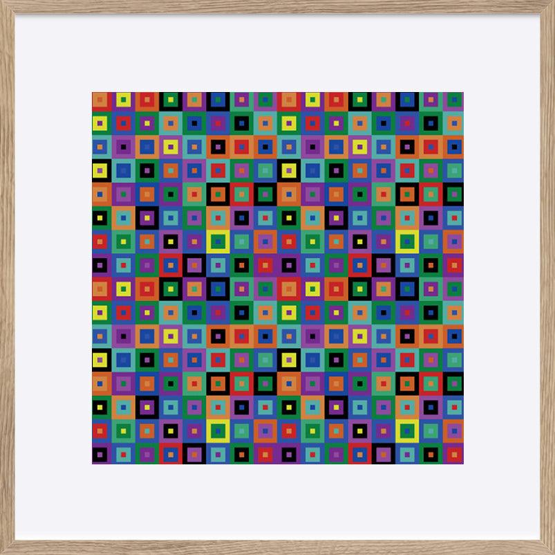 a77703907s Multicolored Squares Mosaic - ArtFramed