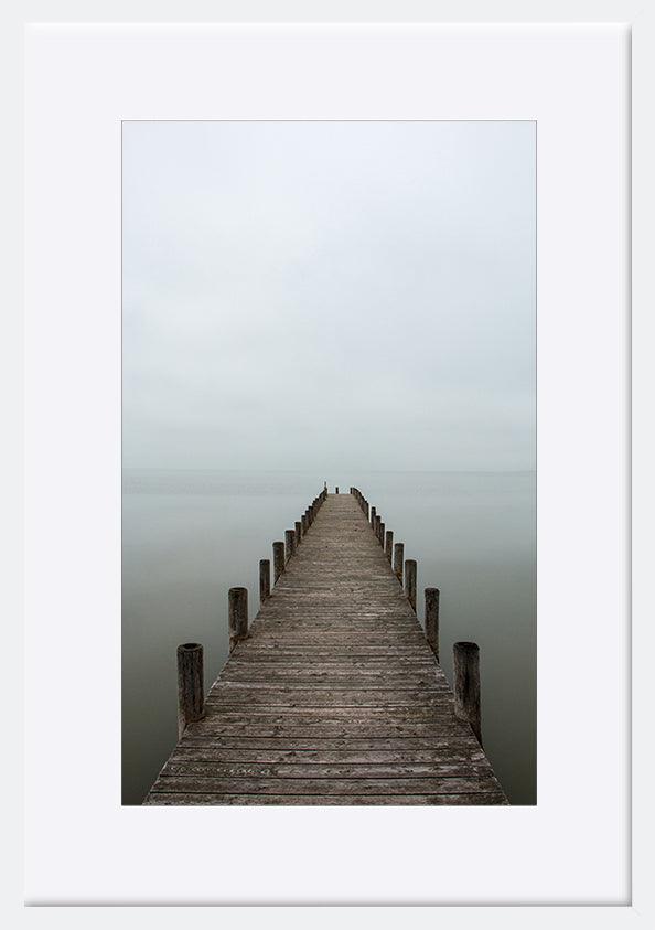74575570 Deserted jetty pier in foggy weather - ArtFramed
