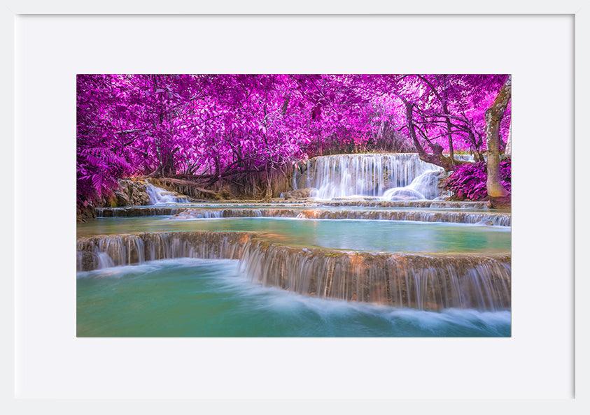 94811003 Waterfall in rain forest Tat Kuang Si Waterfalls at Luang prabang Laos - ArtFramed