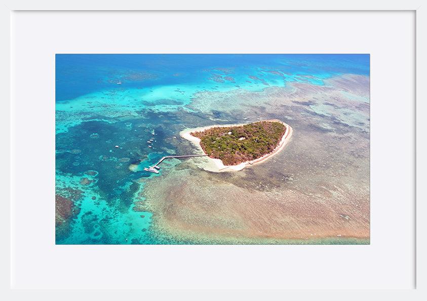 A8396305 Green Island Great Barrier Reef, Cairns Australia seen from above copy - ArtFramed