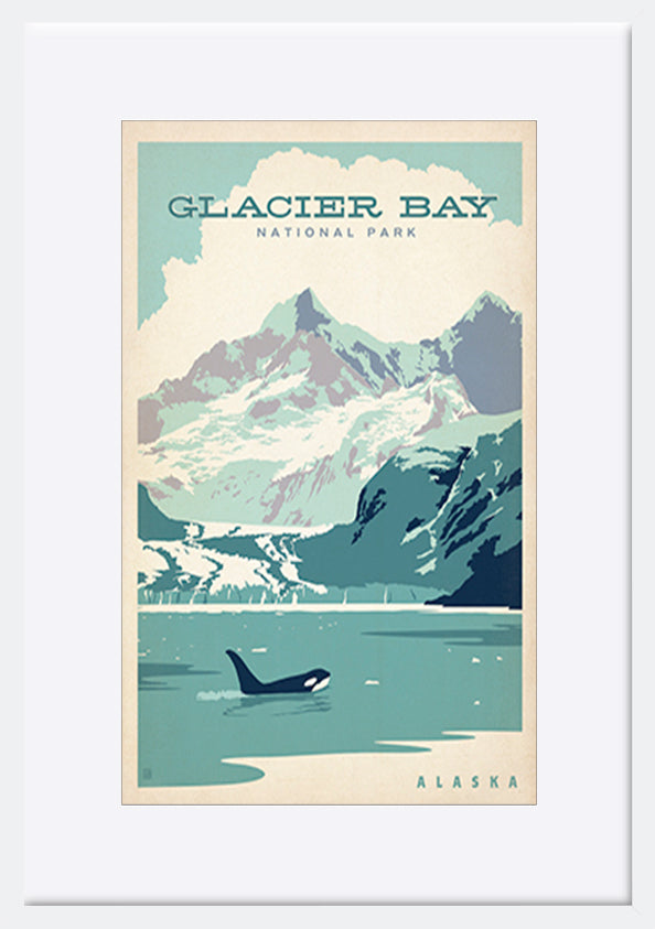 AL JOEAND 116279 VINTAGE ADVERTISING GLACIER BAY ORCA USA - ArtFramed
