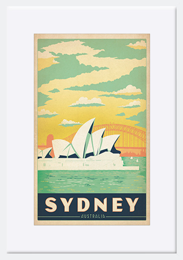 AL JOEAND 116785 VINTAGE ADVERTISING SYDNEY OPERA HOUSE AUSTRALIA - ArtFramed