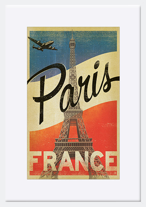 AL JOEAND 116791 VINTAGE ADVERTISING PARIS EIFFEL TOWER FRANCE - ArtFramed